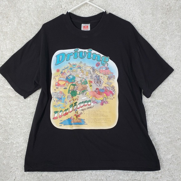 Driving Rules T-Shirt Men Large Graphic Funny Parody Souvenir Vintage Y2K Tee - Picture 1 of 12